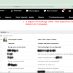 1 – Consulter l’espace de stockage utilisé